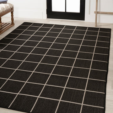Grid Modern Squares Indoor/outdoor Area Rug